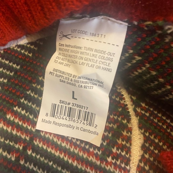 Dog Sweaters Christmas Fall Rudolph Coffee Plaid lot of 3 size large - Picture 2 of 7